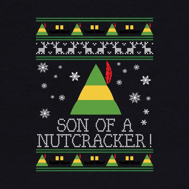 Son Of A Nutcracker Elf Quote Christmas Knit by Rebus28